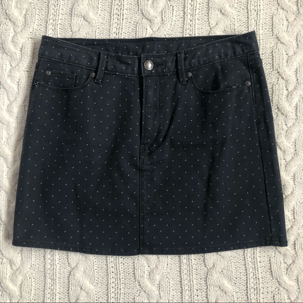 Gap 10 gray denim polka dot jean skirt EUC - Picture 3 of 8